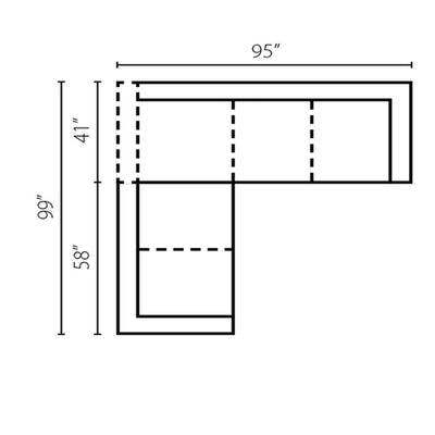 Layout H: Two Piece Sectional 99" x 95"