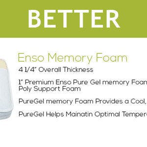 Enso Memory Foam Mattress 4 1/4 Tall