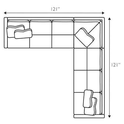 Layout C: Three Piece Sectional 121" x 121"