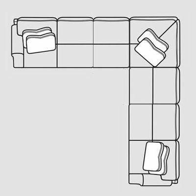 Layout H:  Five Piece Sectional 124" x 124"