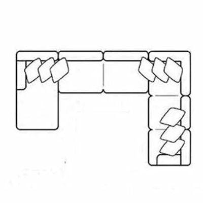 Layout F: Four Piece Sectional  64" x 146" x 106"