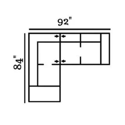 Layout G: Two Piece Sectional 84" x 92"