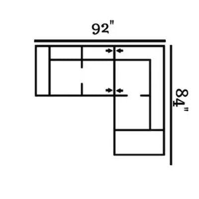 Layout H: Two Piece Sectional 92" x 84"