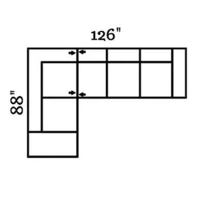 Layout A: Two Piece Sectional 88" x 126"