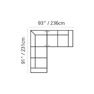 Layout F: Two Piece Sectional 93" x 91"