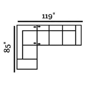 Layout D: Two Piece Sectional 85" x 119"
