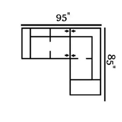 Layout F: Two Piece Sectional 95" x 85"