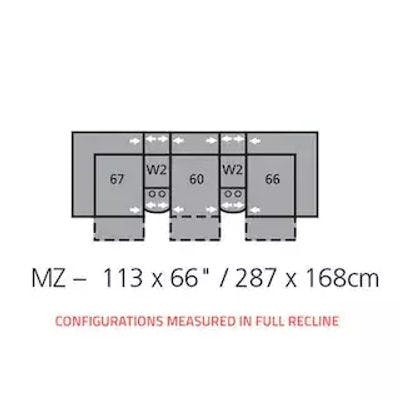 Layout E: Five Piece Sectional 113" Wide