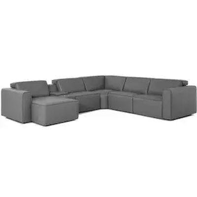 Layout F: Six Piece Chaise Reclining Sectional 62" x 135" x 122"
