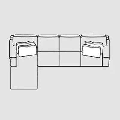 Layout C: Four Piece Sectional 65" x 134"