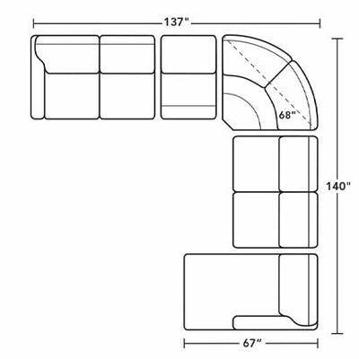 Layout I: Five Piece Sectional 137" x 140" x 67"