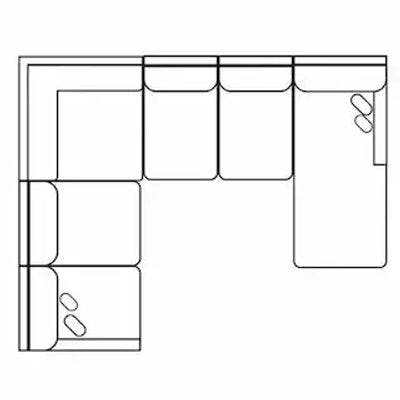 Layout I: Five Piece Reclining Sectional. 109" x 140" x 64"
