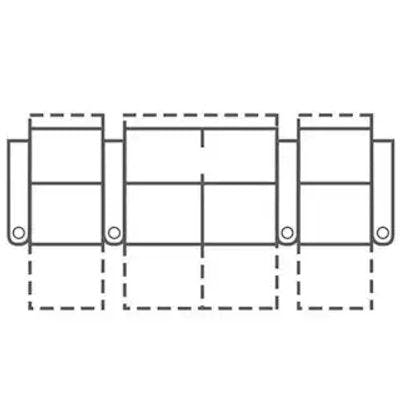 Layout H: Three Piece Home Theater Sectional Straight 121" Wide