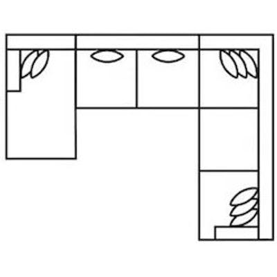 Layout F: Five Piece Sectional 65.5" x 141" x 114.5"