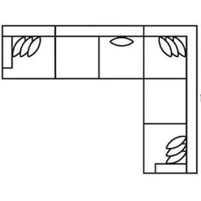 Layout H: Four Piece Sectional 144" x 114.5"