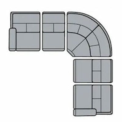 Layout C: Five Piece Reclining Sectional 115" x 115" (2 Recliners)