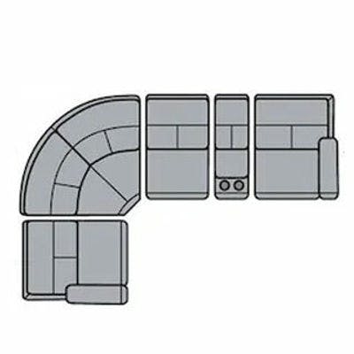 Layout D: Five Piece Reclining Sectional 83" x 128" (2 Recliners)