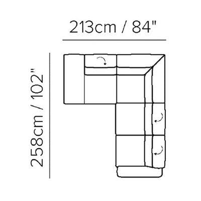 Layout C:  84" x 102"Four Piece Stationary Sectional