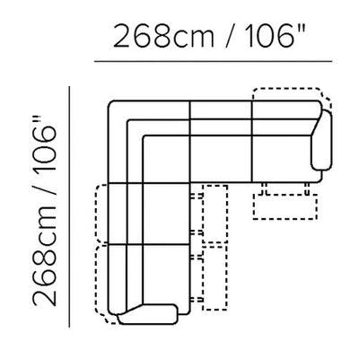 Layout C: Five Piece Power Reclining Sectional 106" x 106"