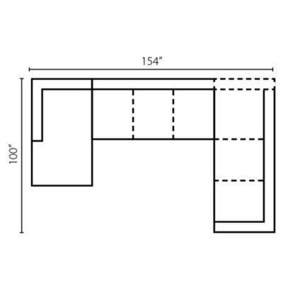 Layout D:  Three Piece Sectional 64" x 154" x 100"