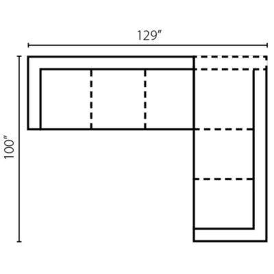 Layout F: Two Piece Sectional 129" x 100"