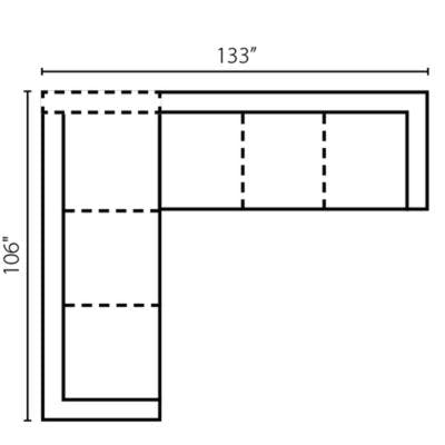 Layout C:  Two Piece Sectional 106" x 133"