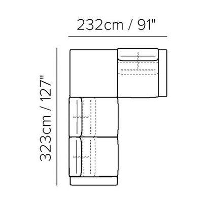 Layout A: Three Piece Sectional - 127" x 91"