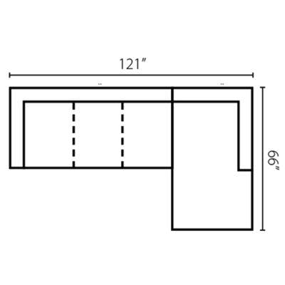 Layout G:  Two Piece Sectional 121" x 63"