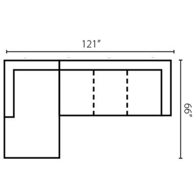 Layout H:  Two Piece Sectional 63" x 121"