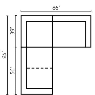 Layout G: Three Piece Sectional 95" x 86"