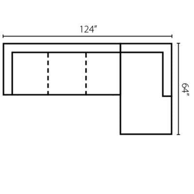 Layout I: Two Piece Sectional 124" x 64"