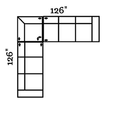 Layout F: Three PIece Sectional 126" x 126"