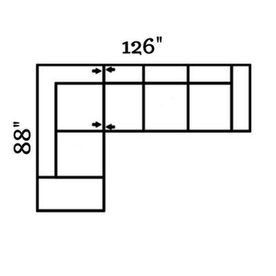 Layout D:  Two Piece Sectional 88" x 126"