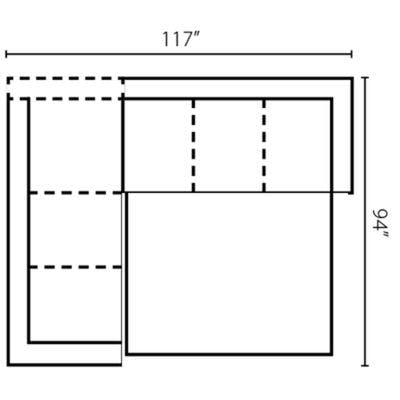 Layout D: Two Piece Sleeper Sectional 94" x 117"