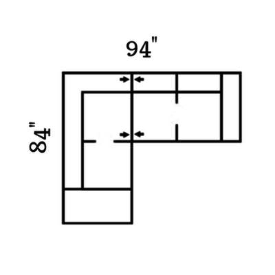 Layout B: Two Piece Sectional 84" x 94"