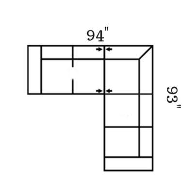 Layout H: Two Piece Sectional 94" x 93"