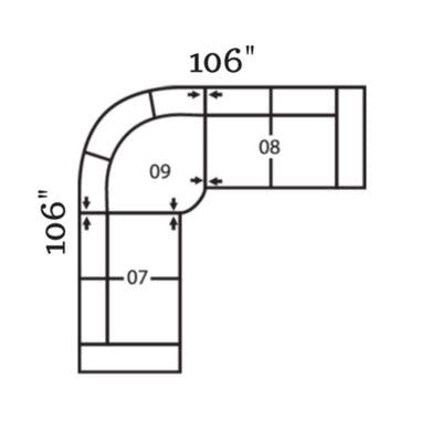 Layout I: Three Piece Sectional 106" x 106"