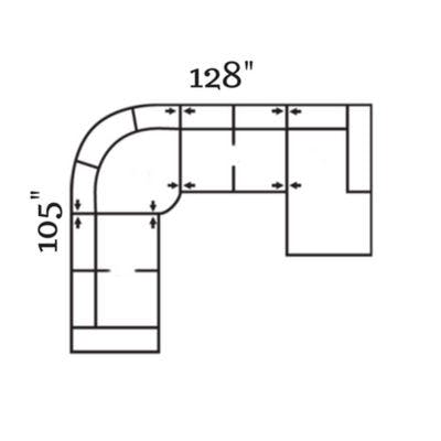 Layout J: Four Piece Sectional 105" x 128"