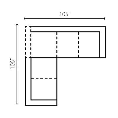 Layout F: Two Piece Sectional 106" x 105"