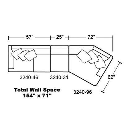 Layout D: Three Piece Sectional 154" x 62"