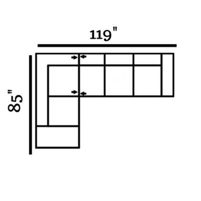 Layout D: Two Piece Sectional 85" x 119"