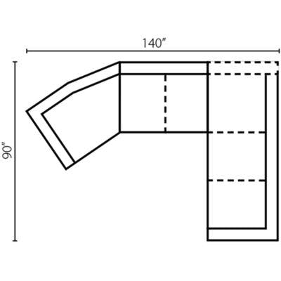 Layout L: Three Piece Sectional 140" x 90"