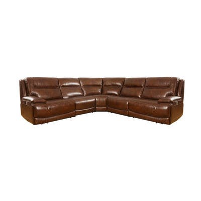 Layout A:  Six Piece Leather Reclining Sectional 124" x 137"