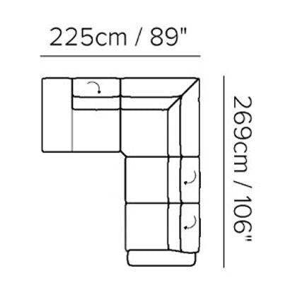 Layout D:  Three Piece Sectional 89" x 106"