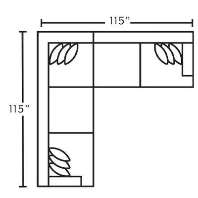 Layout A:  Three Piece Sectional 115" x 115"