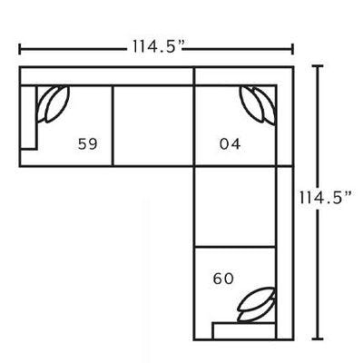  Layout A: Three Piece Sectional 114.5" x 114.5"