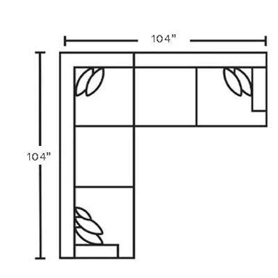 Layout D:  Three Piece Sectional 104" x 104"