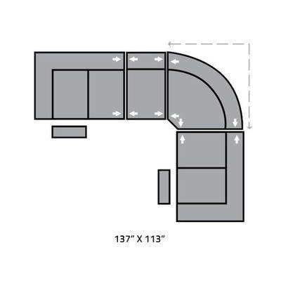 Layout B:  Four Piece Sectional  137" x 113"