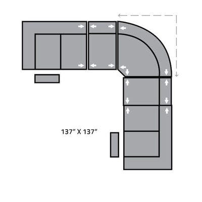 Layout C: Five Piece Reclining Sectional 137" x 137"