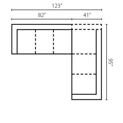 Layout G: Two Piece Sectional 123" x 95"